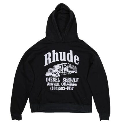 RHUDE DIESEL SERVICE HOODIE BLACK