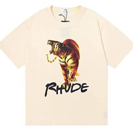 Rhude Fashion Hip Hop Tiger Graphic Print T-Shirts