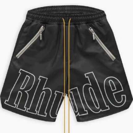 Rhude Logo Premium Leather Shorts